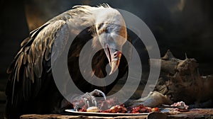 Wild Vulture in Action Carrion Feast