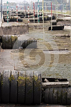 Wild water canal in winter
