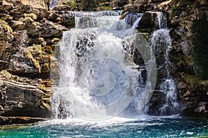 Wild waterfall in Ordesa Valley, Aragon, Spain