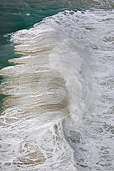 Wild wave in Nazare at the Atlantic ocean coast of Centro Portugal