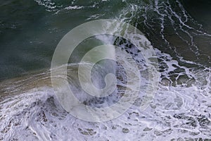 Wild wave in Nazare at the Atlantic ocean coast of Centro Portugal