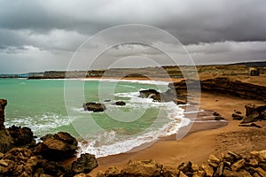 Wild wave pound the coastline of chabahar,oman sea