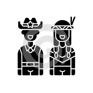 Wild West black glyph icon
