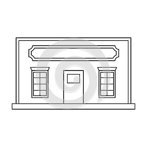 Wild west building vector icon.outline vector icon isolated on white background wild west building.