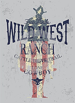 Wild West cowboy cattle drive trail
