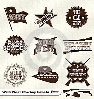 Wild West Cowboy Labels and Stickers