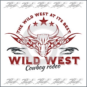 Wild west - cowboy rodeo. Vector emblem.