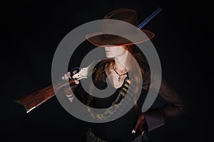 Wild west girl with rifle