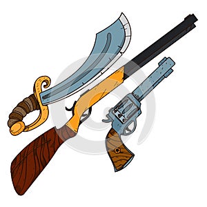 Wild West Guns. Slasher, revolver, shotgun