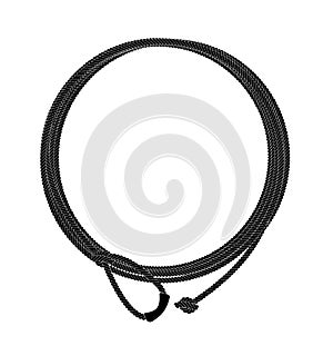 Wild west lasso rope circle frame. Black