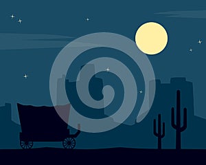 Wild West Night Background