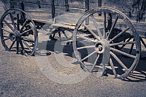 Wild west old wagon wooden wheels