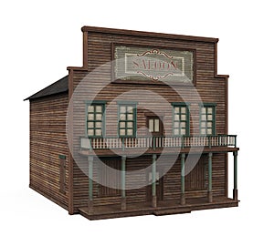 Wild West Saloon Building Isolated