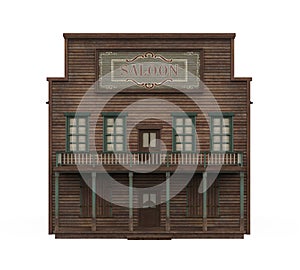 Wild West Saloon Building Isolated