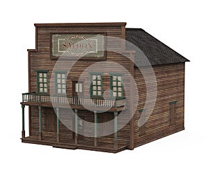 Wild West Saloon Building Isolated