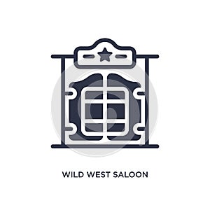 wild west saloon icon on white background. Simple element illustration from desert concept