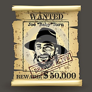 Wild west style wanted poster