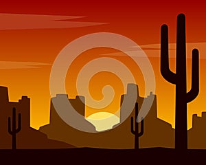 Wild West Sunset Background