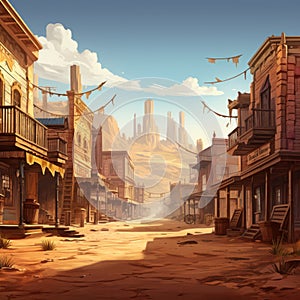 Wild West Town Illustration