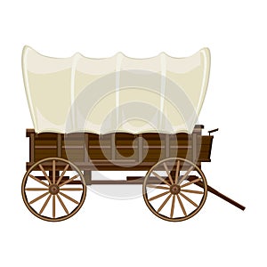 Wild west wagon vector icon.Cartoon vector icon isolated on white background wild west cart .