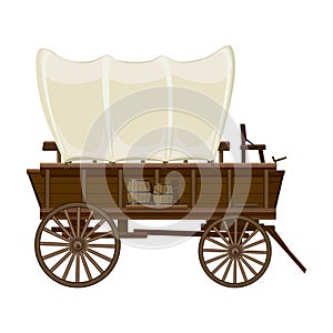 Wild west wagon vector icon.Cartoon vector icon isolated on white background wild west wagon .