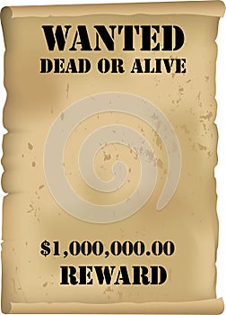 Wild West Wanted Poster Vector photo