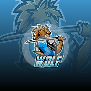 Wild wolf esport mascot logo design