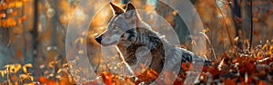 Wild Wolf in Forest - Stunning Wildlife Animal Photography Background