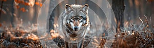 Wild Wolf in Forest - Stunning Wildlife Animal Photography Background