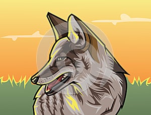 Wild wolf GTA style vector illustration