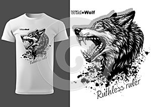 Wild Wolf Ruthless Ruler as a Textile Print Motif