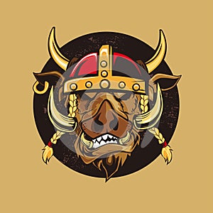 Wildboar viking cartoon icon