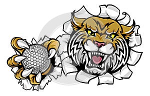 Wildcat Bobcat Cat Cougar Golf Ball Mascot