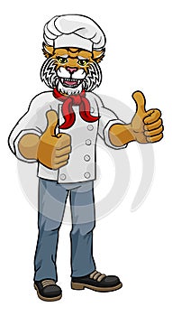 Wildcat Chef Mascot Cartoon Character