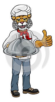Wildcat Chef Mascot Cartoon Character
