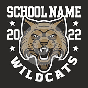 Wildcat head logo design for sport team