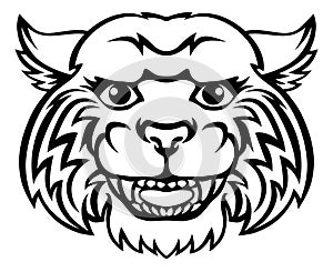 Wildcat Mascot Cute Happy Cartoon Character photo