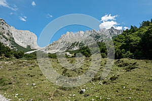 Wilder Kaiser Mount hiking route. Tirol, Austria