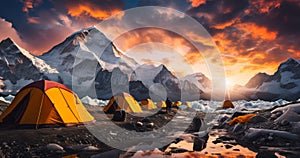 Into the Wilderness Camping at Colorful Tents Everest Basecamp