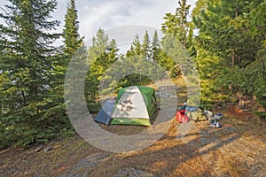 Wilderness Campsite in the North Woods