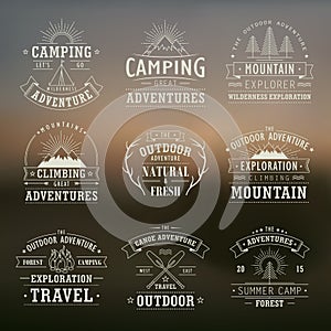 Wilderness and nature exploration emblems