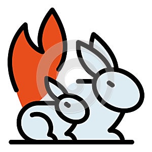 Wildfire animals icon vector flat