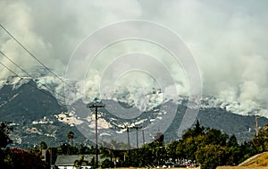 Wildfire burns above Carpinteria California photo