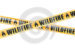 Wildfire Caution Barrier Tapes, 3D rendering