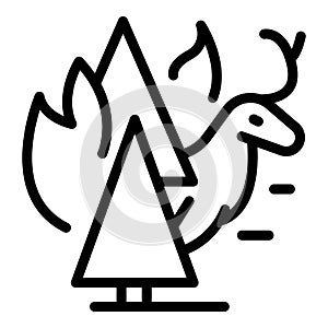 Wildfire disaster icon, outline style