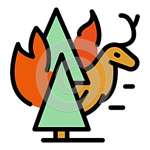 Wildfire disaster icon vector flat