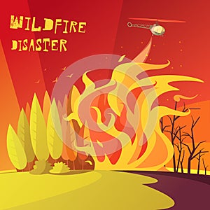 Wildfire Disaster Illustration