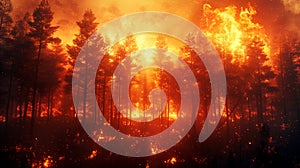 Wildfire forest fire burning. Forest fire