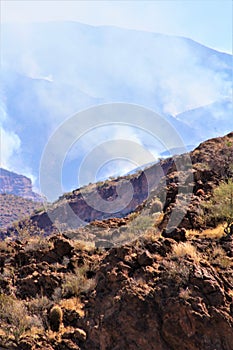 Wildfire, Human Caused, Bush Fire, June 13, 2020, Tonto National Forest, Arizona, United States