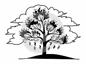 Wildfire-Inspired Burning Tree Silhouette Vector Design
